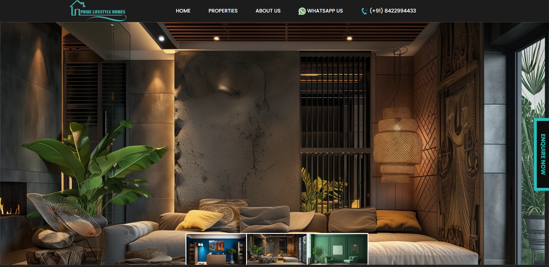 Pride Lifestyle Homes website screenshot